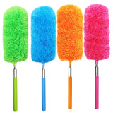 4 Pack Microfiber Feather Duster, with Extendable Pole and Bendable Head, Washable Microfibre Cleaning Tool for Cleaning Office,