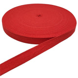 50 Yards Herringbone Tape Ribbon, Cotton Ribbon for Sewing (Red, 5/8in)