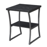 Convenience Concepts X-Calibur End Table, Black Woodgrain / Gray Frame