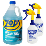 Zep Spray Mop Refill & Floor Cleaner StreakFree Shine for Hard Floors 1 Gallon EZ Fill Sprayer 2Pack Bundle