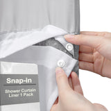 XOGUIBO Snap-in Fabric Replacement Liner 59 W x 55 L, for 60 W x 72 L No Hook Shower Curtain