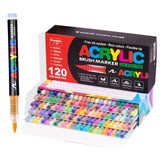 Guangna Acrylic Paint Markers,120 Colors with Direct-Liquid Ink Control System, Professional-Grade Paint Pen for Rock Painting,