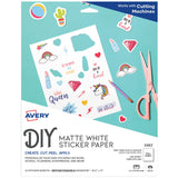 Avery Printable Sticker Paper, 8.5 x 11, Inkjet Printer, White, 15 Repositionable Sticker Sheets (3383)