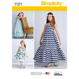 Simplicity 1121 Pull Over Maxi Dress Sewing Pattern for Girls, Sizes 36