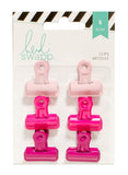 American Crafts Heidi Swapp Bulldog Clips Pinks 6 Piece