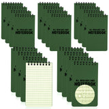 MOAMUN 20 Pack Waterproof Notebook, All Weather Shower Pocket Size Tactical Notepad Top Spiral Steno Notepads Green Grid Paper E