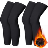 Skylety 4 Pcs Cycling Compression Leg Warmers Full Length Leg Sleeve Thermal Sports Warmers for Men and Women(Medium)