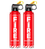 AmzBoom 2-Pack Fire Extinguisher for Home, Kitchen, Car, and Grill with Mounting Bracket- Extinguishing Spray, Compact A, B, C,