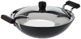Hawkins Futura 5 Litre Deep Fry Pan, Hard Anodised Kadai with Stainless Steel Lid, Flat Bottom Kadhai, Big Kadai, Black (AD50S)