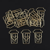 ZOOMELLA 12Pcs/Pack Golden Paper Clips Christmas Ornaments Coffee Cups Shape for Office Home Stationery AccessoriesCrafts|Multi