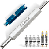 Tire Valve Stem Removal Tool Kit, Includ Presta Valve Core Removal Tool, Stainless Steel Dual Head Schrader Valve Removal Tool,