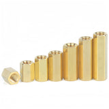 M3 x 5mm Brass Straight PCB Pillar, Female Threaded Brass Hex Standoff Pillar Spacer, 100Pcs