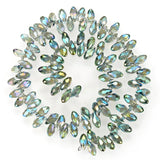 500pcs Czech 12mm Faceted Teardrop Briolette Crystal Glass Beads Pendant Drop Bulk Peridot Shimmer