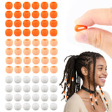 AD Beads 216PCS 8X10mm Soft Silicone Beads for Hair, Orange Series with 80 Elastic Bands, Tool and Storage Box Kit for Braids, B