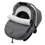 Winter Baby Car Seat Cover, Carseat Cover with Plush Sherpa Fleece Lining, Infant Car Seat Canopy with Peeping Window & Huge Spa