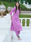 Gosriki Women'S Cotton Blend Straight Printed Kurta With Pant Set (Edf-Purple-Gs_M_Purple_Medium),Purple,,B0CFFFHZY9