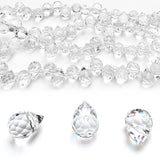 Chengmu 8mm Strawberry Glass Beads for Jewelry Making, Faceted Teardrop Crytal Spacer Beads for Bracelet Necklace Earring, Clear