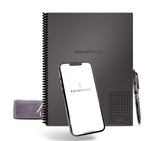 Rocketbook Matrix Reusable Graph Paper Notebook, Letter 8.5x11, Gray
