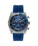 Calvin Klein Ck Flex Qtz Multifunction Blue Tonneau Dial Men'S Watch|Silicone Material|Multi Color Band - 25200468