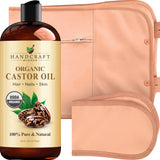Handcraft Blends Castor Oil Pack Wrap - Organic Castor Oil 16 oz with Reusable Wraps - Durable Comfortable Pack Wraps for Neck a