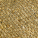 1200pcs 4 7mm Alphabet Beads Gold Round Acrylic Black Letter Beads, for Bracelets and Jewelry Making