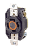 Leviton 2710 30 Amp, 125/250 Volt, Flush Mounting Locking Receptacle, Industrial Grade, Grounding, V0MAX, pack of 1, Black