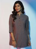 Libas Women'S Cotton Blend Solid Straight Kurti (58188_Grey Grey M