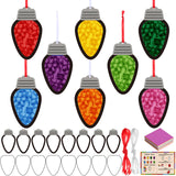 Funrous 32 Set Christmas C9 Lights Suncatchers Crafts Kit Xmas Colorful Light Bulbs Craft Tissue Paper Sign DIY Hanging Ornament