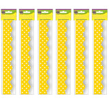 Yellow Mini Polka Dots Border Trim, 35 Feet Per Pack, 6 Packs