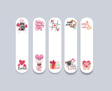 woopme Set of 5 Magnetic Love is in The Air Bookmark for Book Lovers Readers Students Gift Magnetic Page Clips Folding