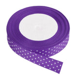 MECCANIXITY Grosgrain Ribbons 25 Yards 3/4 Inch Deep Purple with White Dots Ribbon Bow Decoration for Crafts Gift Wrapping Weddi