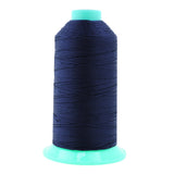 Mandala Crafts Size 346 210D T350 Bonded Nylon Thread - Navy Blue 415 YDs Tex 350 Heavy Duty Sewing Threads for Leather, Jeans,