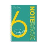 Best Spiral 6 Subject Notebook 300 Pages Ruled A4 Size | Metal Wiro Binding | Uv Texture Cover | Pp Back Cover | Notebook For Sc
