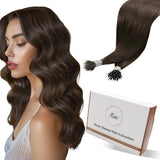 Hetto Nano Bead Hair Extensions Human Hair Dark Brown Nanoring Hair Extensions Human Hair 14 Inch 50g 50 Strands
