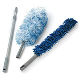 OCedar DualAction Microfiber Duster w/Telescopic Handle, 3 Piece Set, White, Blue