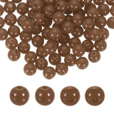 HARFINGTON 100pcs Deep Brown Acrylic Round Beads 8mm Dia 1.9mm Hole Plastic Resin Smooth Balls Loose Bead for Jewelry Making Bra