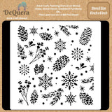 DeQuera Snowflake Stencils for Painting on Wood Winter Holiday Stencils for Crafts Flowers Christmas Stencils Template Siz