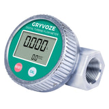 GRYVOZE 3/4 Inch Digital Water & Fuel Flow Meter, EMI Protection, Waterproof, 1-13.2 GPM Inline NPT Thread Fuel Meter for Water,