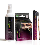 MinaiBrow Instant Hair Dye Kit Dark Brown | Natural Spot Coloring Tinting Powder with Rose Water & Duo Angled Brush, Water & Smu