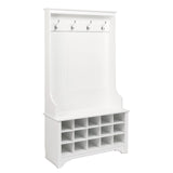 Prepac Entryway Organizer, Coat Rack, Hall Tree features 4 Hooks for Coat Storage, & Hanging Bags; Furniture for Entryway with B