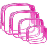 4 Pack Clear Makeup Bags, TSA Approved Toiletry Bag Car Organizer Travel Cosmetic Case Portable Travel Essentials Bags for Toile