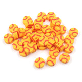100 Pcs Polymer Clay Beads Mixed Heishi Spacer Beads Supplies for DIY Bracelet Earring Necklace Jewelry Making (Yellow Baseball)