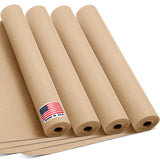 Paclord 18 x 1200 (100 ft) Natural Kraft Paper Roll (Value Pack - 4 Rolls) - Made in USA, 100% Recyclable Brown Wrapping Paper
