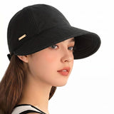 Hsr Women Wide Brim Sun Hat | Versatile Casual Sunshade Bucket Hat For Women | Uv Protection Summer Cap Black