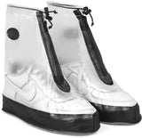 Rain Shoe Covers | Waterproof Shoe Covers for Men Women | Reusable Galoshes Overshoes (Clear/Black, 4X-Large)