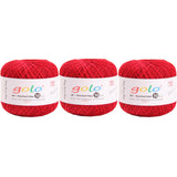 golo 3 Balls Crochet Thread Size 10 Crochet Yarn for Hand Knitting 136