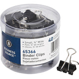 Business Source 65366 Binder Clips, Small, Black