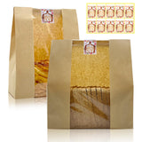 HiCivan 15.7x10.2x5.1in Extra Large Paper Bread Bags for Homemade Bread with Window&Sticker for Supersized Sourdough Bread, Over