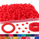HHCFAST 270Pcs Lentil Silicone Beads for Pens, 12mm Silicone Spacer Beads for Keychain Making(Strawberry Red)