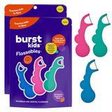 BURST Kids Flossers (180 Count/2 Pack) | Strawberry Aroma | Toddler Dental Flossable Picks with Ergonomic Design | No-Slip Grip